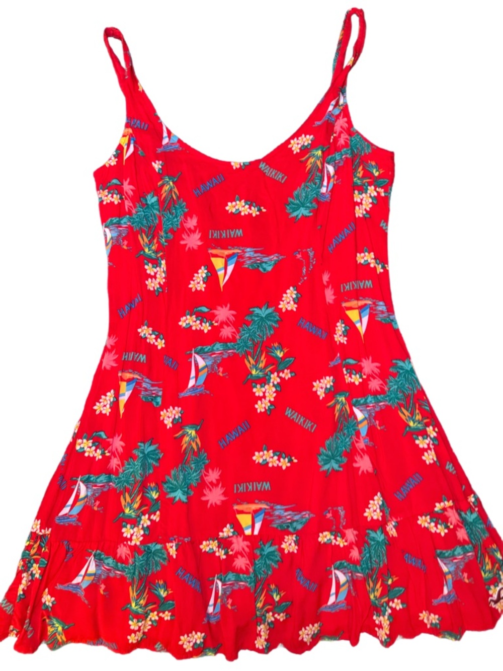 Hollister Red Tropical Print Sundress